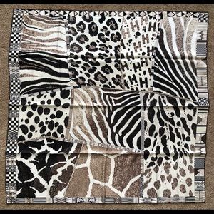 Authentic Hermès scarf Pelages et Camouflage by Aline Honore